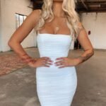 Zena Mesh Midi Dress - White