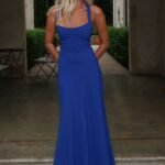 Alara Lace-Up Back Dress - Navy