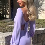 Atkinson Long Sleeve Mini Dress - Purple