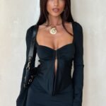 Autumn Long Sleeve Mini Dress - Black