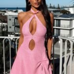 Caribbean Cut Out Mini Dress - Pink