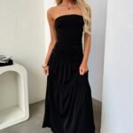 Charlotte Strapless Maxi Dress - Black