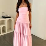Charlotte Strapless Maxi Dress - Pink