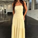 Charlotte Strapless Maxi Dress - Yellow