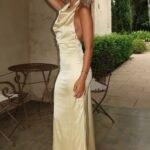 Corwin Open Back Satin Maxi Dress - Yellow