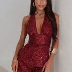 Harper Sequin Mini Dress - Burgundy