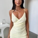 Kelera Mini Dress - Baby Yellow Sequin