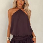 Latina Open Back Mini Dress - Plum