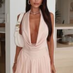 Lettie Halter Pleated Mini Dress - Baby Pink