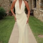 Mirella Plunge Halter Neck Maxi Dress - Yellow