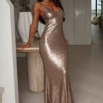 Nerina Sequin Maxi Dress - Champagne
