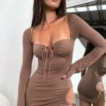 Noor Mini Dress - Brown