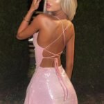Olivia Dress - Baby Pink Sequin