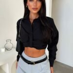 Portland Cropped Shirt - Black